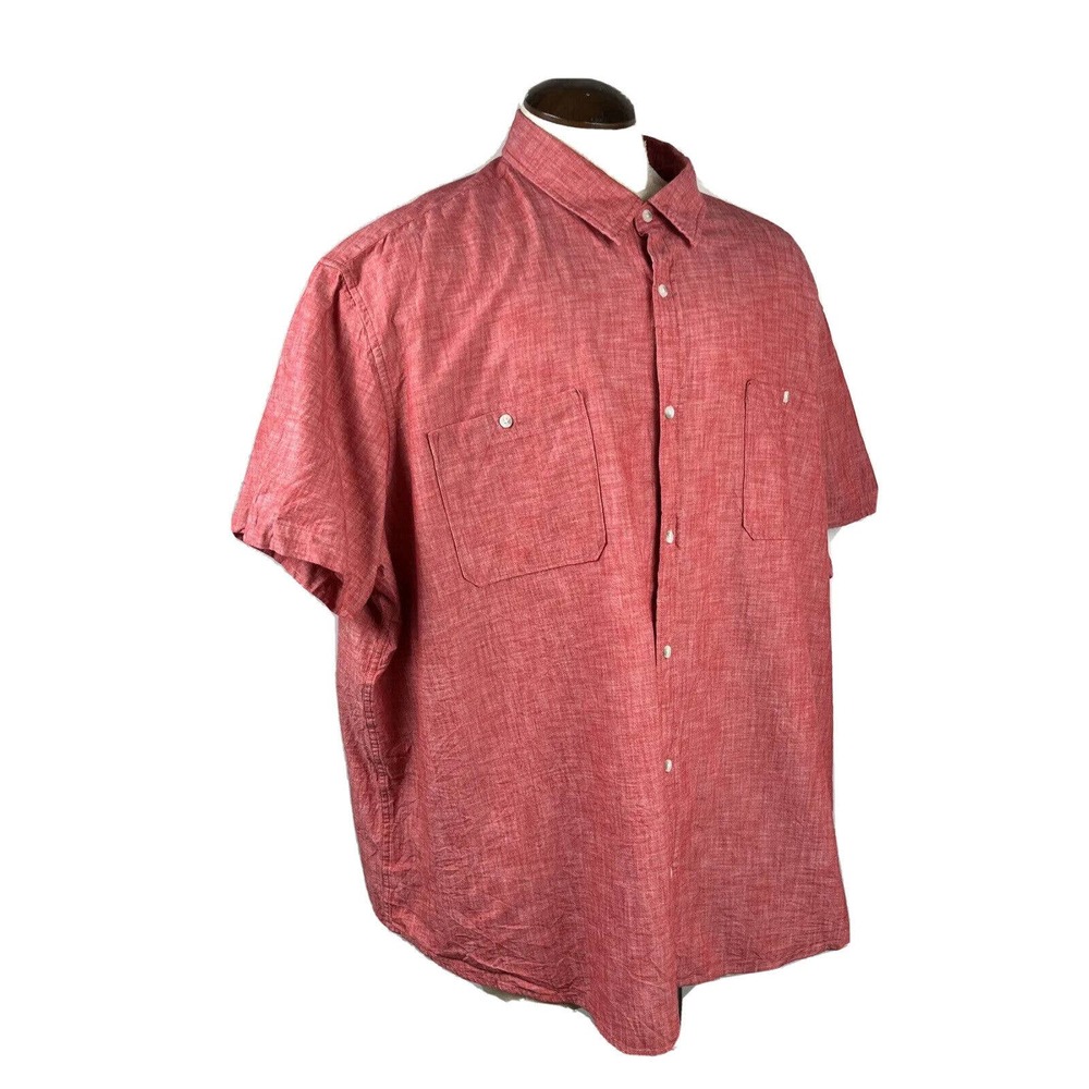 Foundry Mens 4X-Large Shirt Short Sleeve Button Casual 4XL Cotton Pockets XXXXL